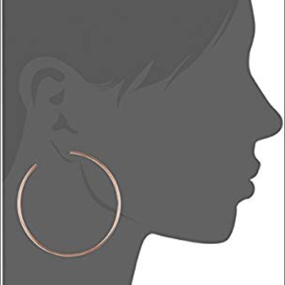 NWT authentic MK rosegold tone large hoop earrings - Picture 7 of 7